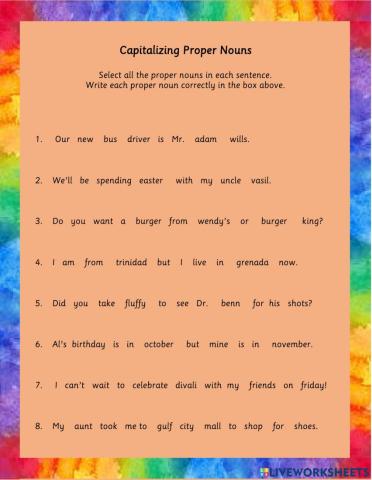 Capitalizing Proper Nouns