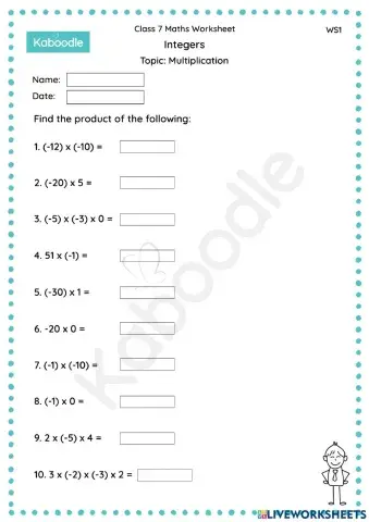 Integers (Multiplication)