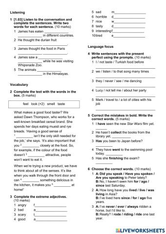 Year 6 U2 final test