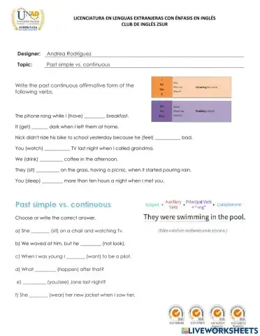 Past simple vs. past continuous