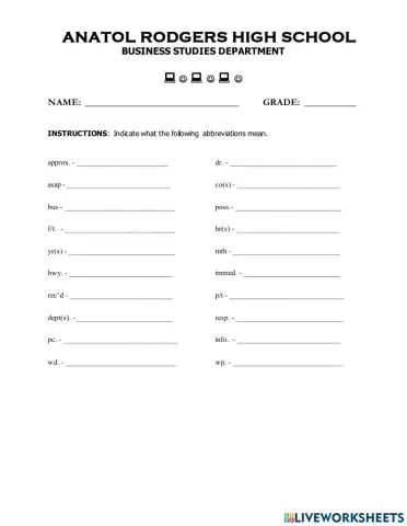 Abbreviation - Letters