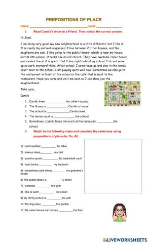 Prepositions of place