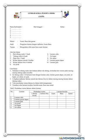 Lembar kerja siswa IPA