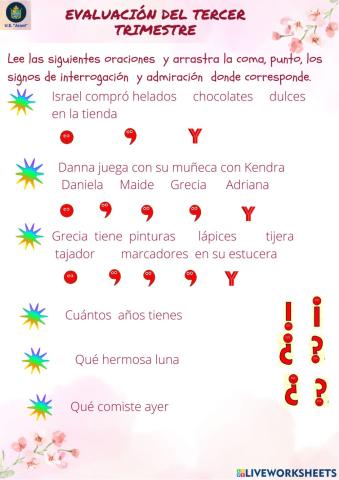 Evaluación del  tercer trimestre