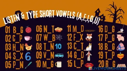 Short Vowels listening practice