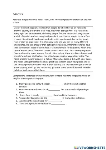 IE0, Unit 5, Reading and Writing, Exercise 4