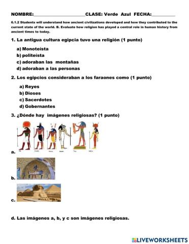 Las religiones de la época antigua