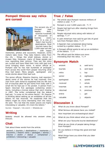 Pompei relics - reading B1