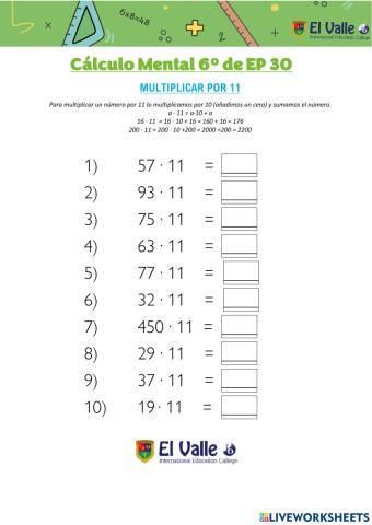 Cálculo Mental 6º de EP 30