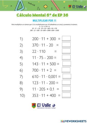 Cálculo Mental 6º de EP 36
