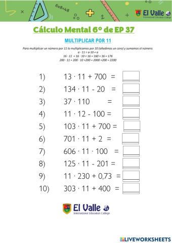 Cálculo Mental 6º de EP 37