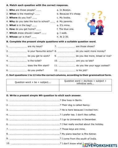 Wh-questions present simple