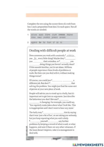 Dealing with difficult people at work