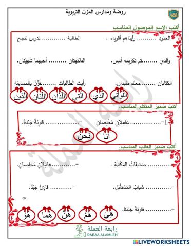 لغة عربية الضمائر