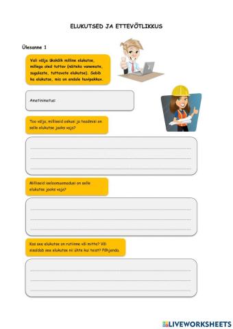 Elukutsed ja ettevõtlikkus