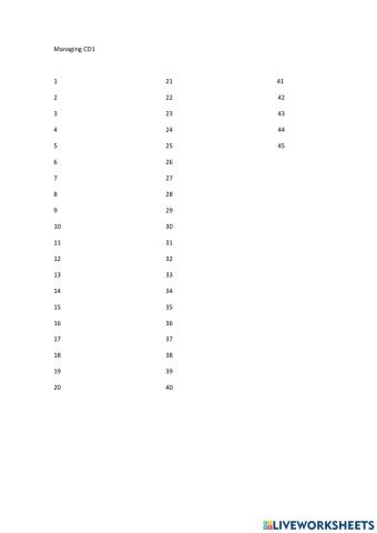Managing CD 1
