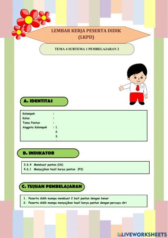 Lkpd bahasa indonesia PANTUN 1