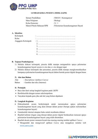 LKPD Proyek Pembuatan Poster Digital Upaya Pelestarian Keanekaragaman Hayati