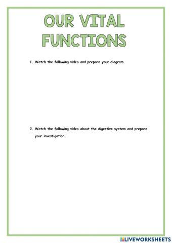 Our vital functions