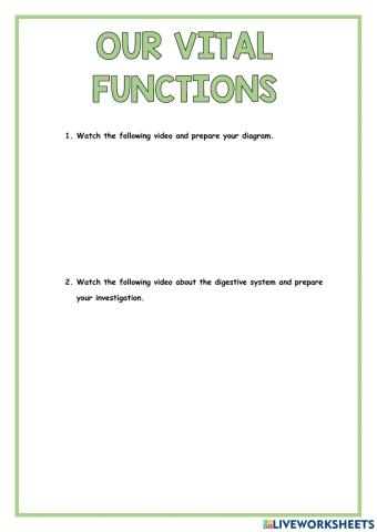 Our vital functions