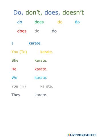 Do, don't, does, doesn't