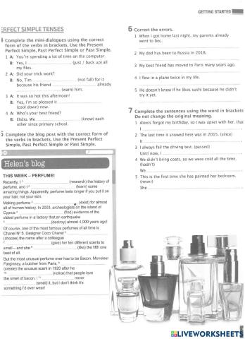 review of verb tenses