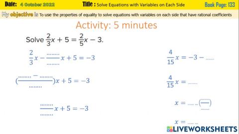 Check 2: solve equations with rational coefficients