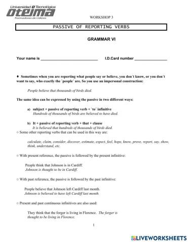 Passive to report opinions