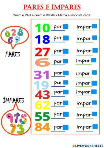 PARES e IMPARES