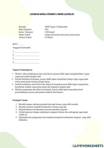 Mengenal organ pencernaan