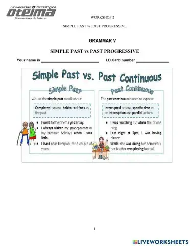 Simple past and past progressive