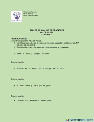 Análisis de oraciones compuestas