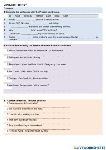 language teast 1 Next Move 3 B--