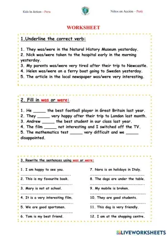 Worksheet class 1 starters a1.2.8