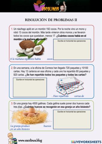 Matemáticas 5º. Resolución de problemas II