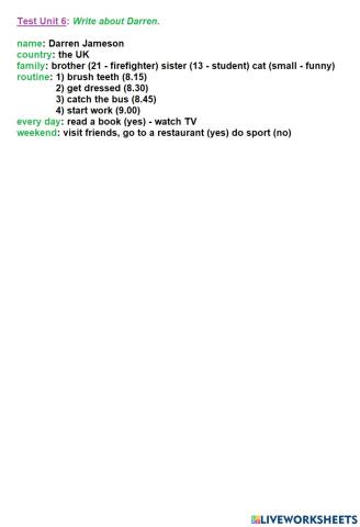 FF3 - Unit 6 - Writing