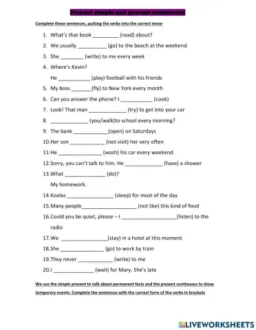 Present simple vs present continuous