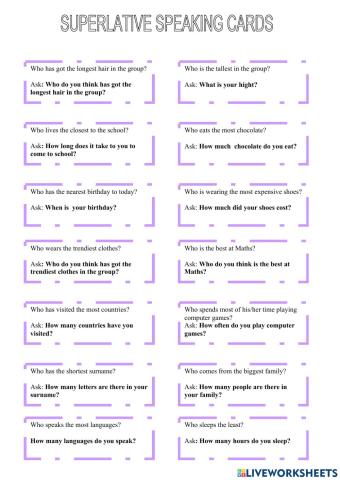 Superlative speaking