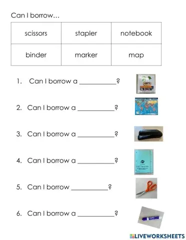Classroom Items Can I Borrow...