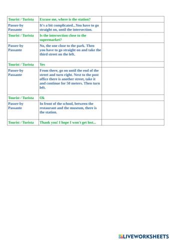 Dare indicazioni - traduzione in italiano