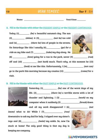 Verb tenses mixed 1b