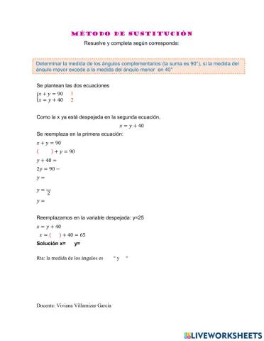 Método de sustitución