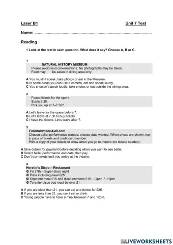 Laser B1 (Test Unit 7)