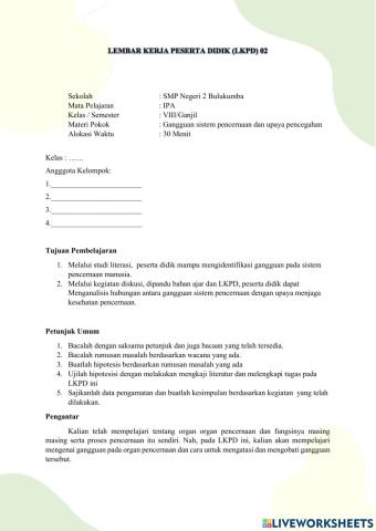 Lkpd penyakit pencernaan klp 1