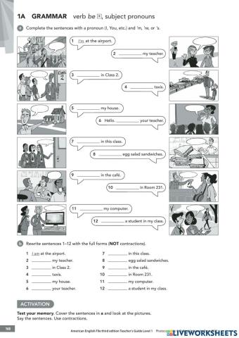 GRammar Pronouns and BE