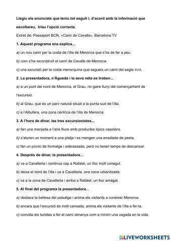 Comprensió -camí de cavalls-