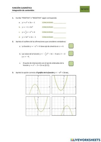Funciones cuadráticas