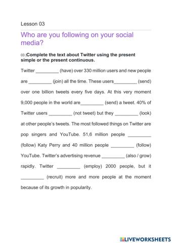 Present Simple and Continuous