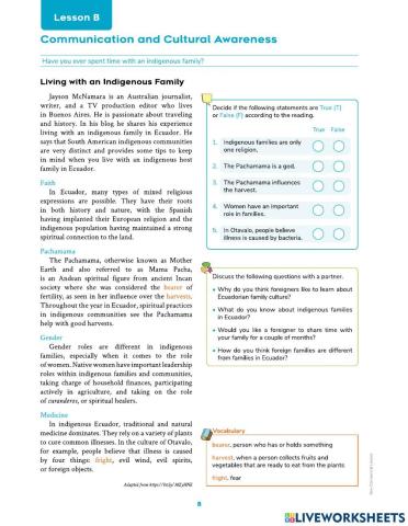 Living with an Indigenous Family