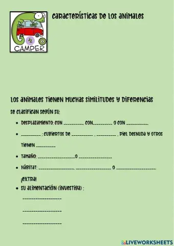 Caracteristicas de los animales